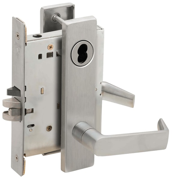 Schlage Grade 1 Classroom Security Mortise Lock, SFIC Prep Less Core, 06 Lever, L Escutcheon, Satin Chrome F L9071B 06L 626 - main